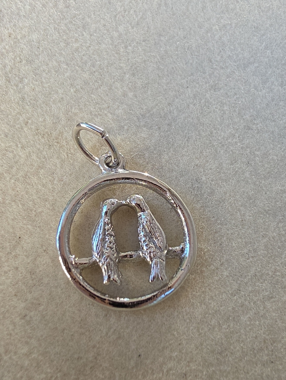 Sterling Silver Bird Pair Pendant Necklace Charm